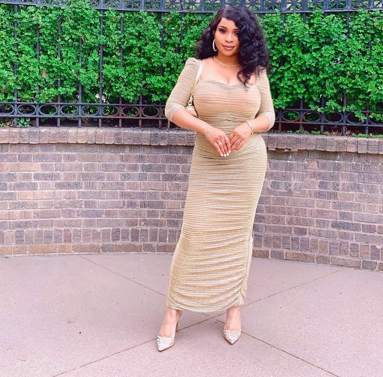 This dress feels like a whole moment ✨. The kind of moment where you walk into a room and everything softens… the lights feel warmer, the music sounds sweeter, and you suddenly remember just how radiant you are.
The Miss Circle Sorrel Gold Ruched Chiffon Maxi Dress is not just a dress — it’s a glow. The way it crafted, the movement of the chiffon, the golden hue against the skin… it gives quiet luxury and “gives all eyes on you” all at once. I styled it with a gold mini bag, gold pump heels, a statement gold rope necklace, and silver & gold hoop earrings to capture that effortless, goddess-like elegance.
This is the dress you wear when you want to feel powerful, feminine, and unforgettable — whether it's a wedding, holiday party, birthday night, or date evening. It hugs gently, flows beautifully, and photographs like a dream.
If you’ve been waiting for a sign to invest in a dress that makes you feel amazing the second you put it on… this is one. 
Scroll down to shop the exact look and step into your glow ✨
 Wedding guest dress, weddings, gold maxi dress, miss circle dress, sorrel gold chiffon dress, ruched maxi dress, wedding guest dress gold, holiday party dress women, elegant evening dress, gold formal dress, chiffon long dress, luxury occasion dress, gold accessories outfit, gold pump heels women, gold mini bag outfit, statement necklace gold, women event outfits, ltk dresses, occasion wear for women


#LTKgrwm #LTKootd #LTKPetite