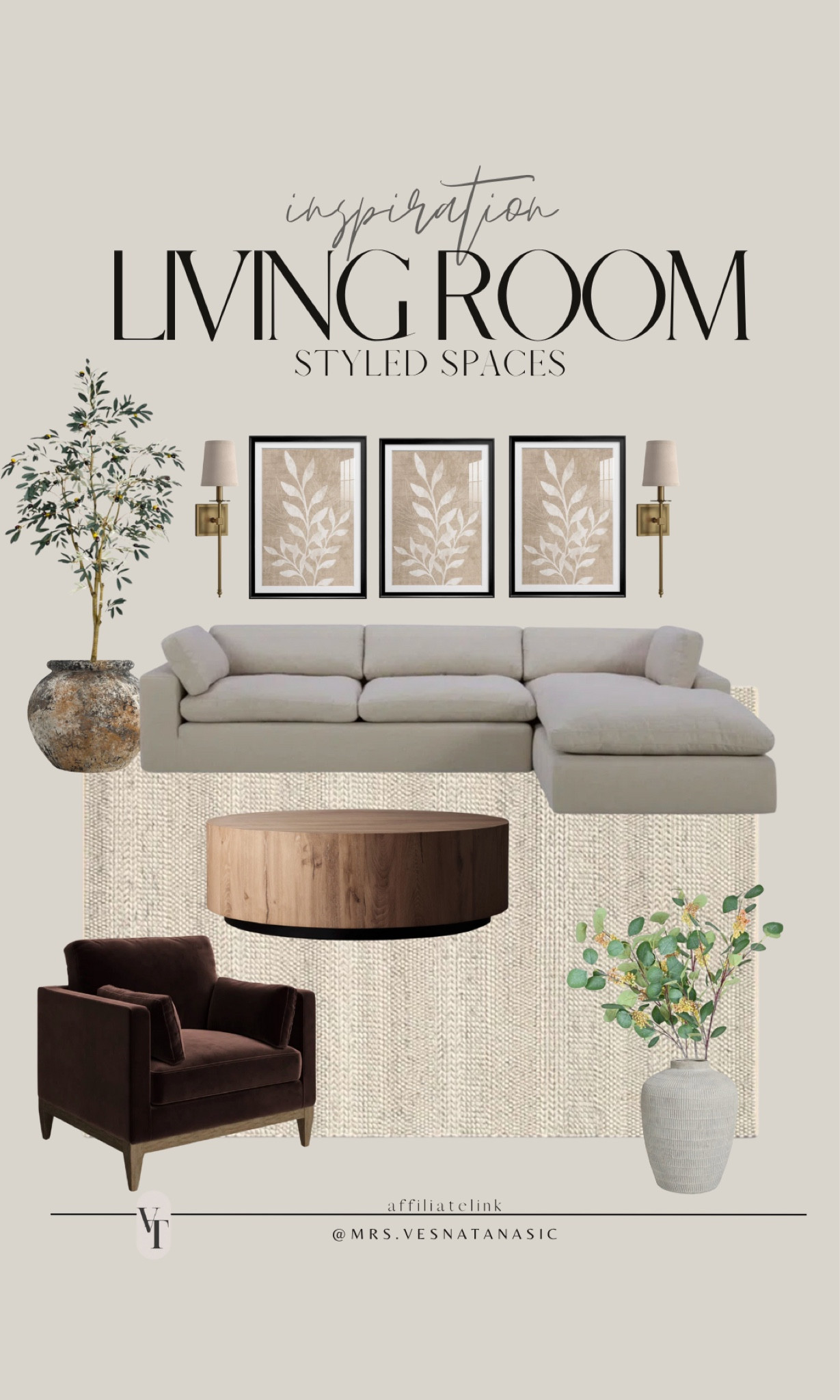 Living room inspo! Everything is from Wayfair and on sale now! I love this round coffee table and chair! @wayfair #wayfair #wayfairfinds #wayfairhome #livingroom #basement #chair #rug #home 

#LTKStyleTip #LTKSaleAlert #LTKHome