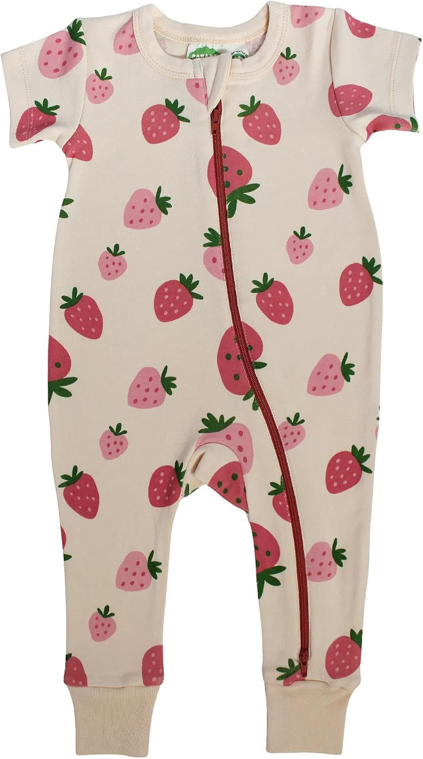 PARADE Organic Signature Print '2-Way' Zip Romper - Short Sleeve | Amazon (US)