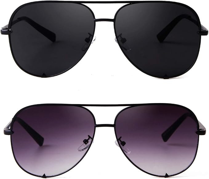 SORVINO Black Aviator Sunglasses for Women Classic Oversized Sun Glasses UV400 Protection | Amazon (US)