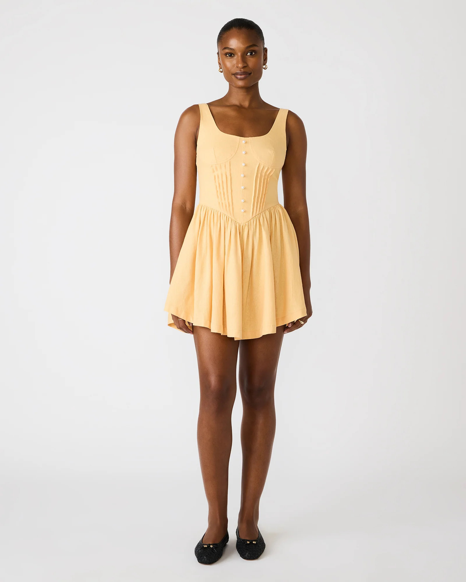 TIANNA Shell Sleeveless Linen Pearls Women's Mini Dress | Steve Madden (US)