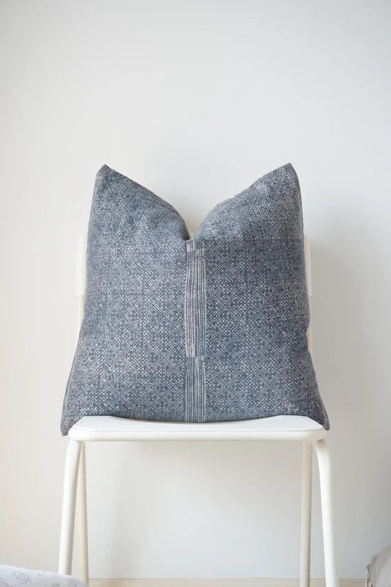 Hmong Batik gray Indigo Pillow Cover | Etsy | Etsy (US)