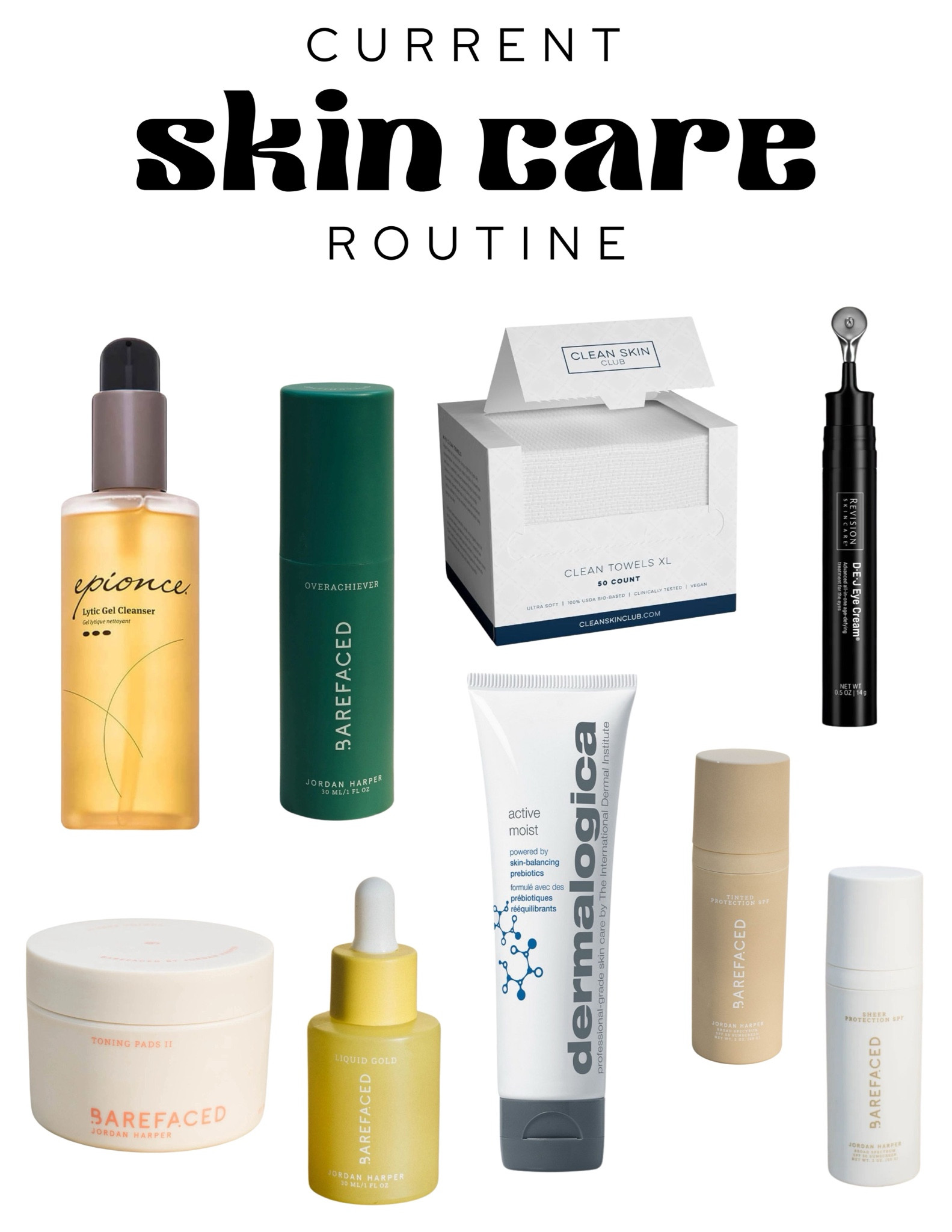 Current skin care routine #barefaced #epionce 
Step 1: cleanse with epionce and clean skin club towels 
Step 2. Tone with toning pads from barefaced 
Step 3. Overachiever by barefaced 
Step4. (Am only) liquid gold half drop 
Step5. (Am) barefaced spf 
Step5. (Pm) dermalogica moisturizer 
Step6. (When I remember) eye cream by revision 

#LTKmidsize #LTKxSephora #LTKbeauty