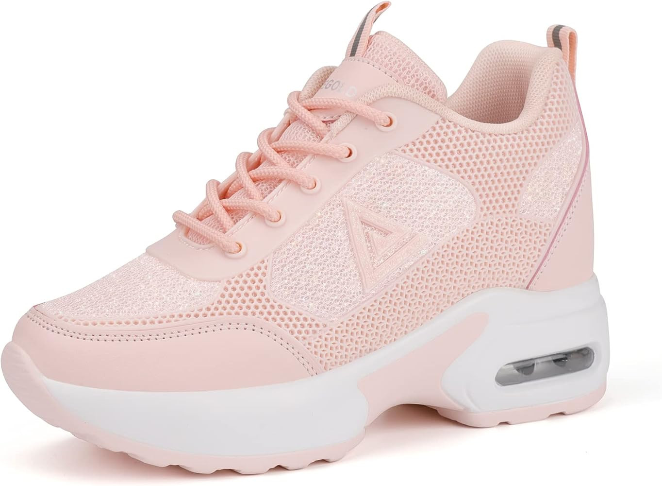 AONEGOLD Womens Knit Platform Hidden Wedges Sneaker High Top Athletic Walking Shoes High Heel Mes... | Amazon (US)