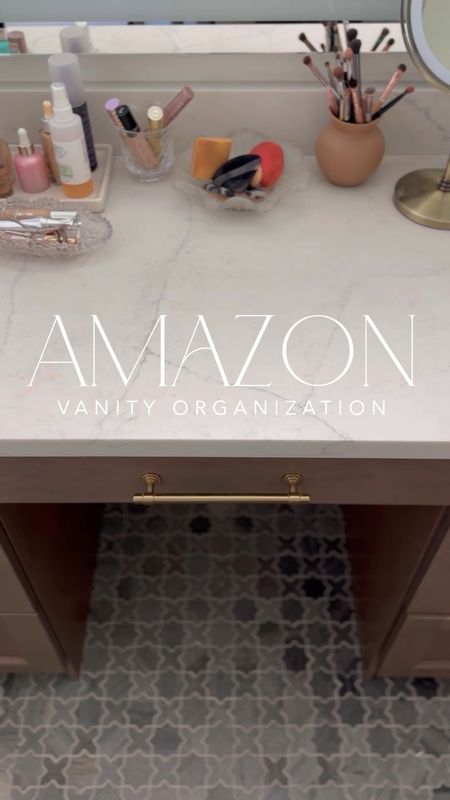 Amazon bathroom makeup vanity organization! Love this LED wireless makeup mirror as well, the brass finish is so pretty!

#LTKHome #LTKBeauty #LTKFindsUnder50