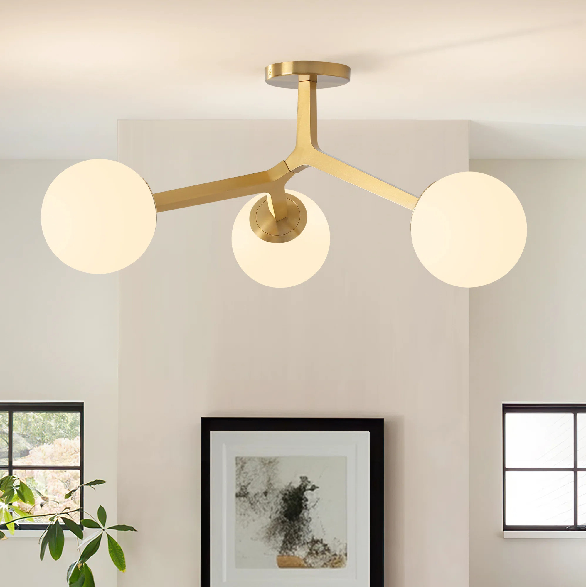 Janto 3-Light Glass Semi Flush Mount | Wayfair North America