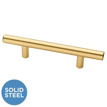 Brainerd Bar 3-in Center to Center Brushed Brass Cylindrical Bar Drawer Pulls | Lowe's