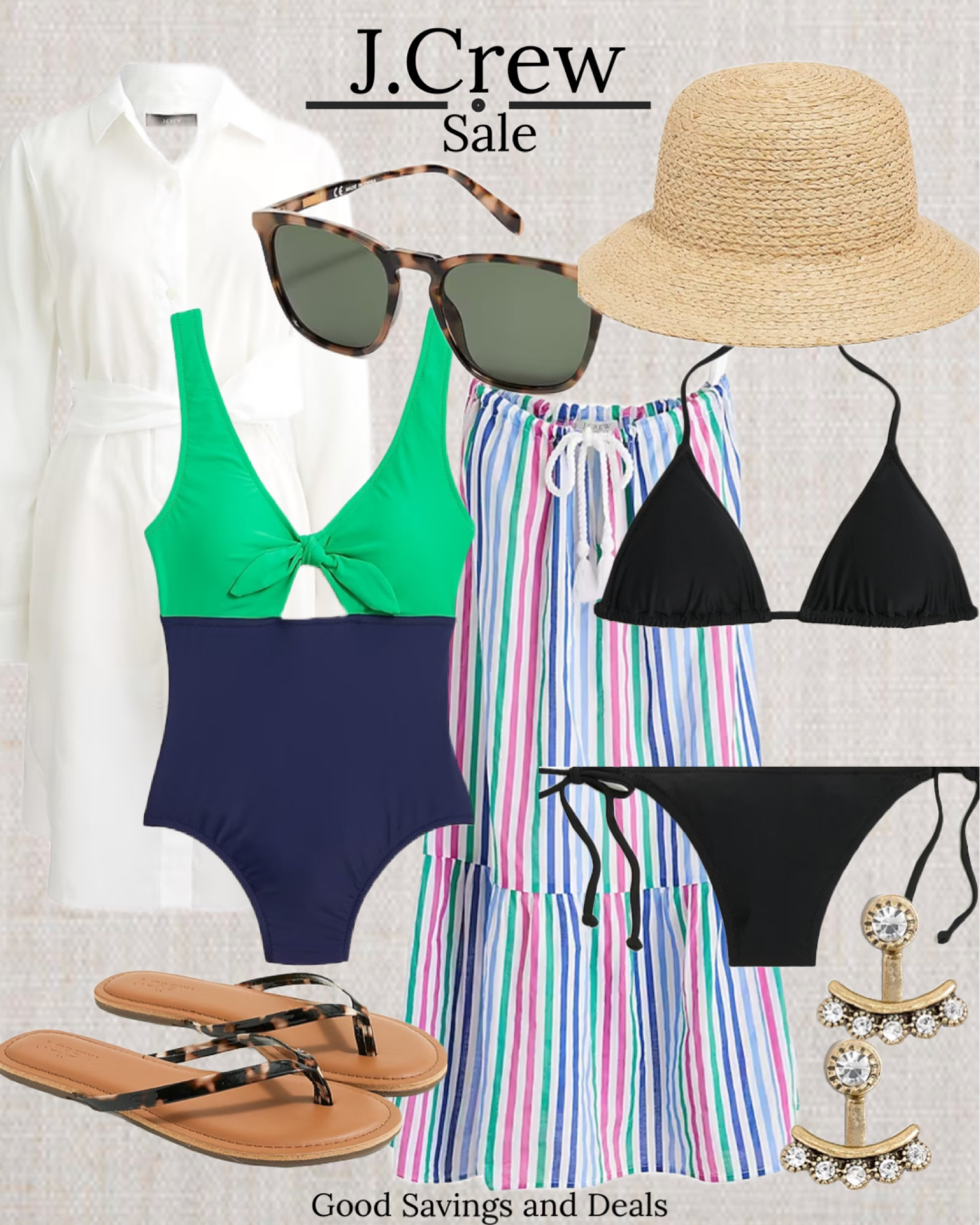 J. Crew Factory 40% off sale and more discounts. Beachwear, vacation outfit, resort wear, women’s fashion inspiration, outfit ideas for the beach, summer style.

#LTKswim #LTKSeasonal #LTKsalealert