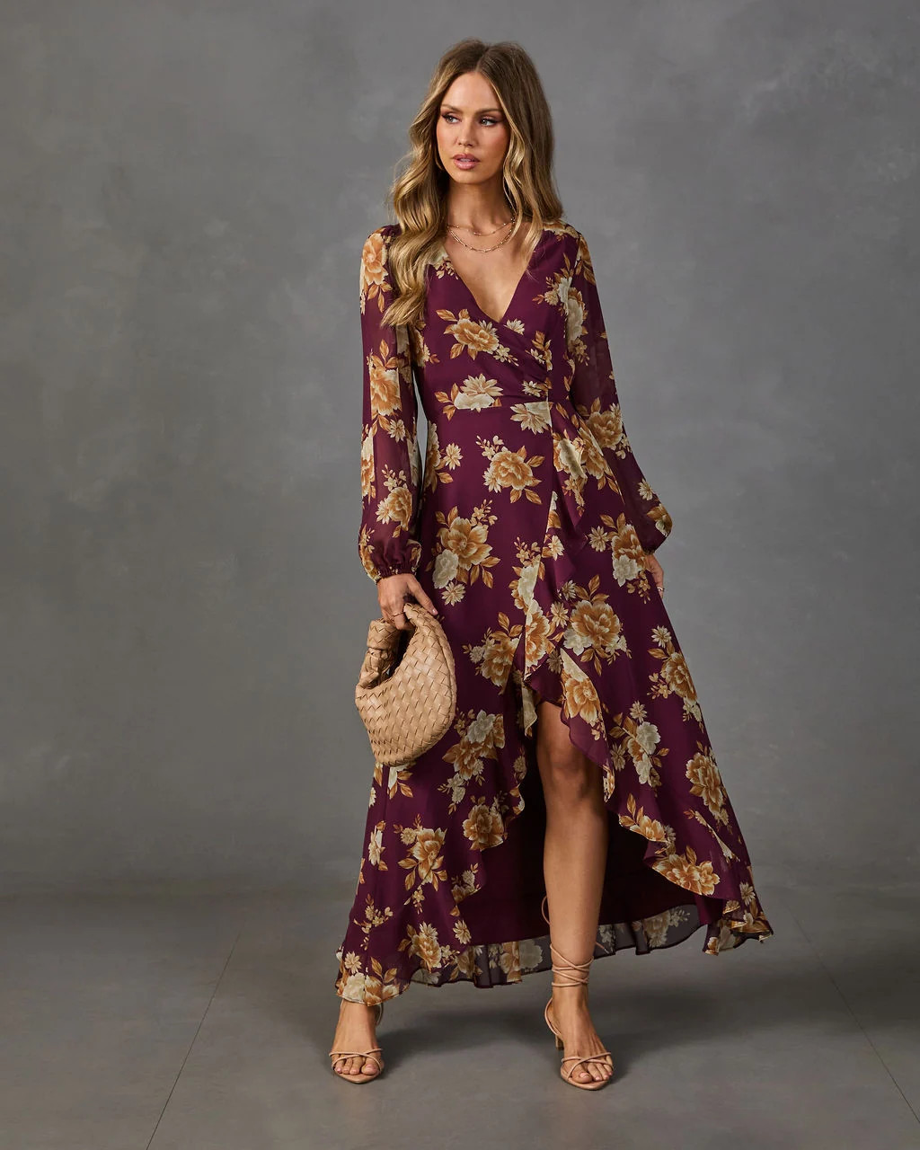 Amber Blossom Surplice Floral Maxi Dress | VICI
