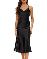 xxxiticat Women's Sleeveless Spaghetti Strap Satin Dress Cocktail Beach Evening Party Cowl Neck D... | Amazon (US)