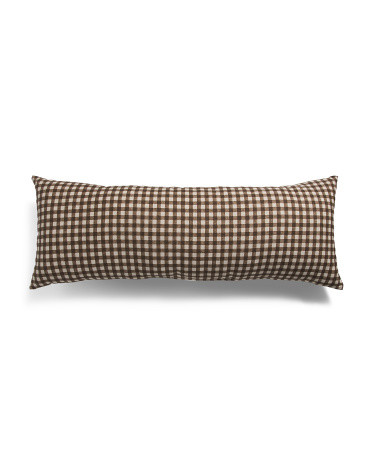 14x36 Country Gingham Oversized Lumbar Pillow | Polyester/Cotton | Marshalls