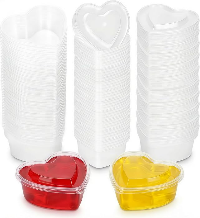 Goodma 36 Pieces 5 oz Heart Shaped Slime Storage Containers Transparent Plastic Box with Lids | Amazon (US)