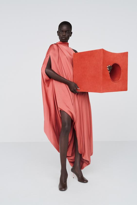 SATIN DRAPED DRESS | Zara US