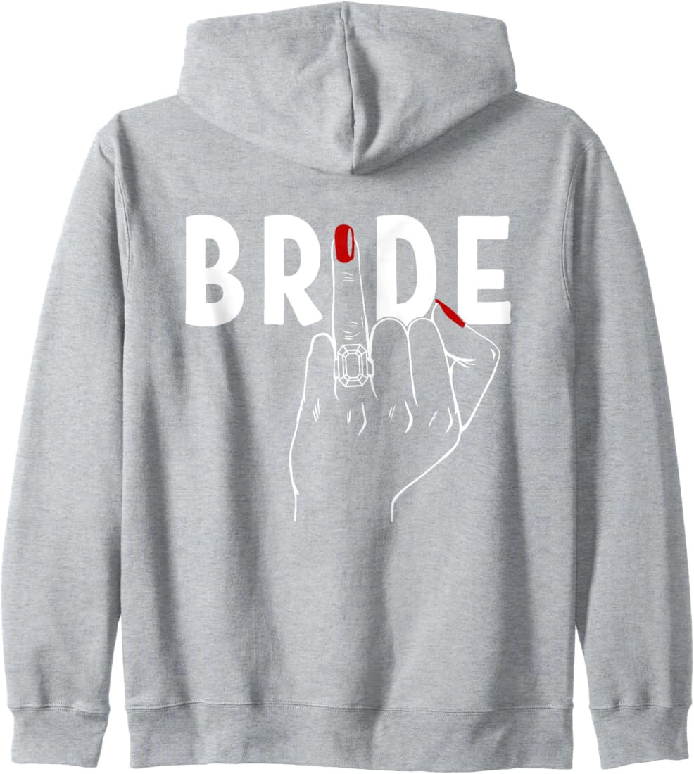 Cute Honeymoon Bachelorette Party Finger Ring Fiancè Bride Zip Hoodie | Amazon (US)