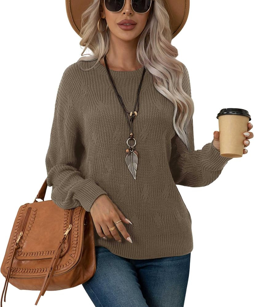 Women's Fall Lightweight Sweater Knit Casual Pullovers Sweaters for Women | Amazon (US)