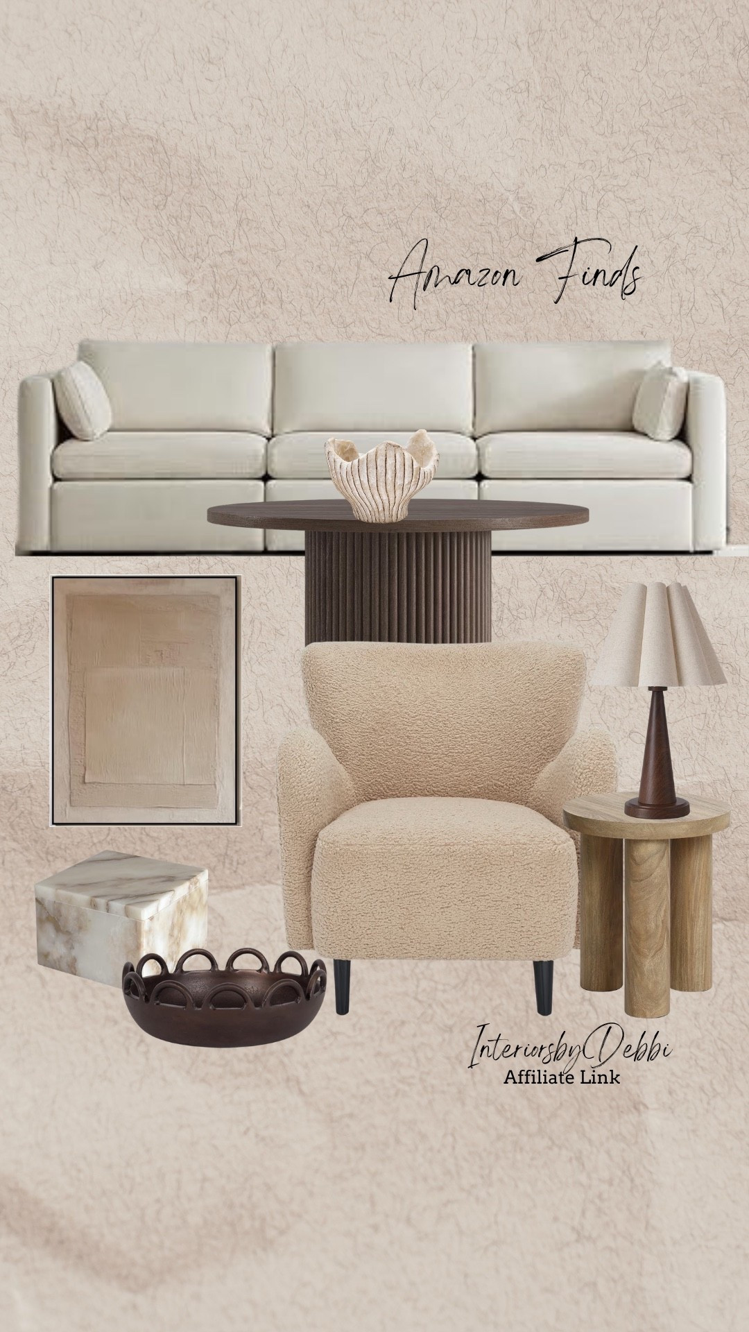 Amazon Finds
Cream sofa, accent chair, framed art. Coffee table, side table, transitional home, modern decor, amazon find, amazon home, target home decor, mcgee and co, studio mcgee, amazon must have, pottery. barn, Walmart finds, affordable decor, home styling, budget friendly, accessories, neutral decor, home finds, buy new arrival, coming soon, sale alert, high end look for less, Amazon favorites, Target finds, cozy, modern, earthy, transitional, luxe, romantic, home decor, budget friendly decor #amazonhome

#LTKHome #LTKSeasonal