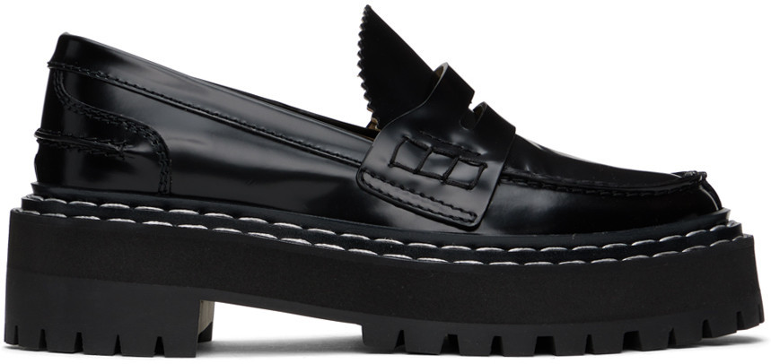 Proenza Schouler Black Lug Sole Platform Loafers | SSENSE