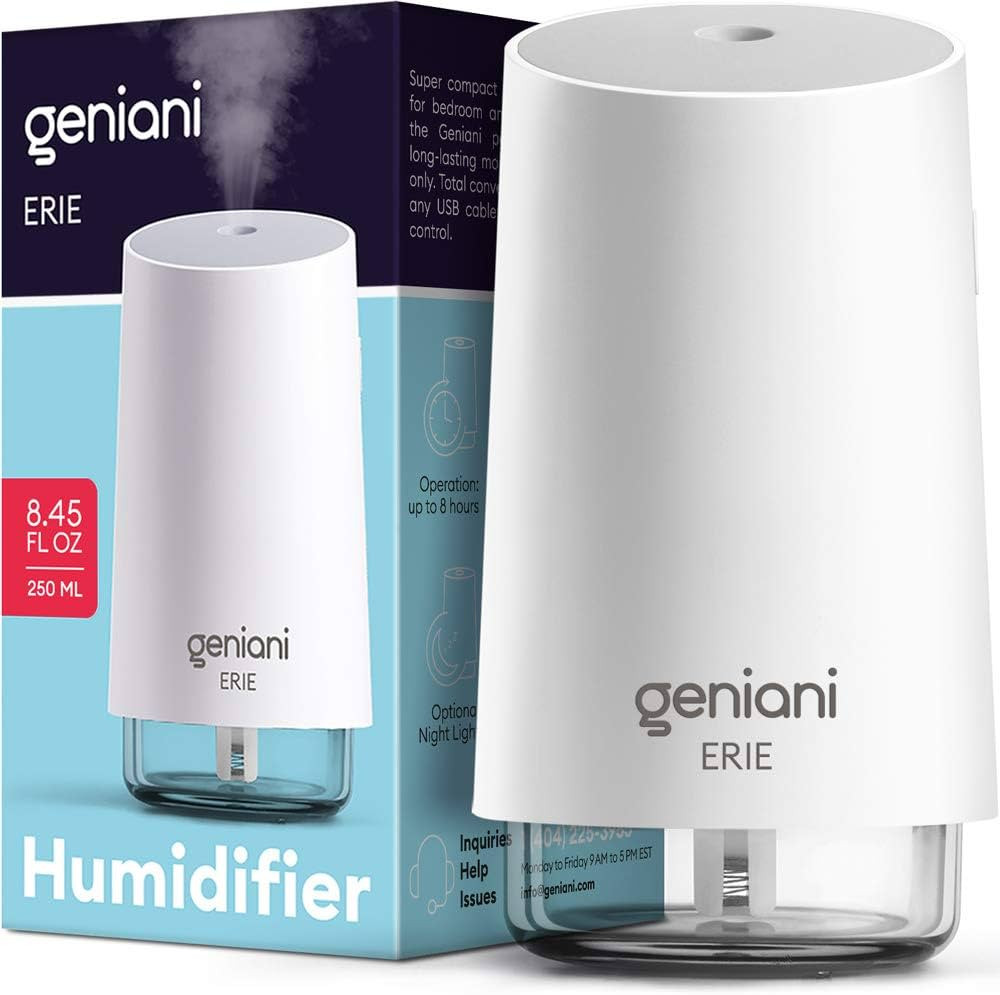 GENIANI Portable Small Cool Mist Humidifiers 250ML - USB Desktop Humidifier for Plants, Office, C... | Amazon (US)