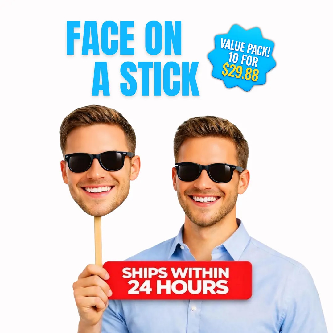 Face on A Stick Big Head Cutouts Big Head Graduation Face Bachelorette Party Sports Game Birthday... | Etsy (US)