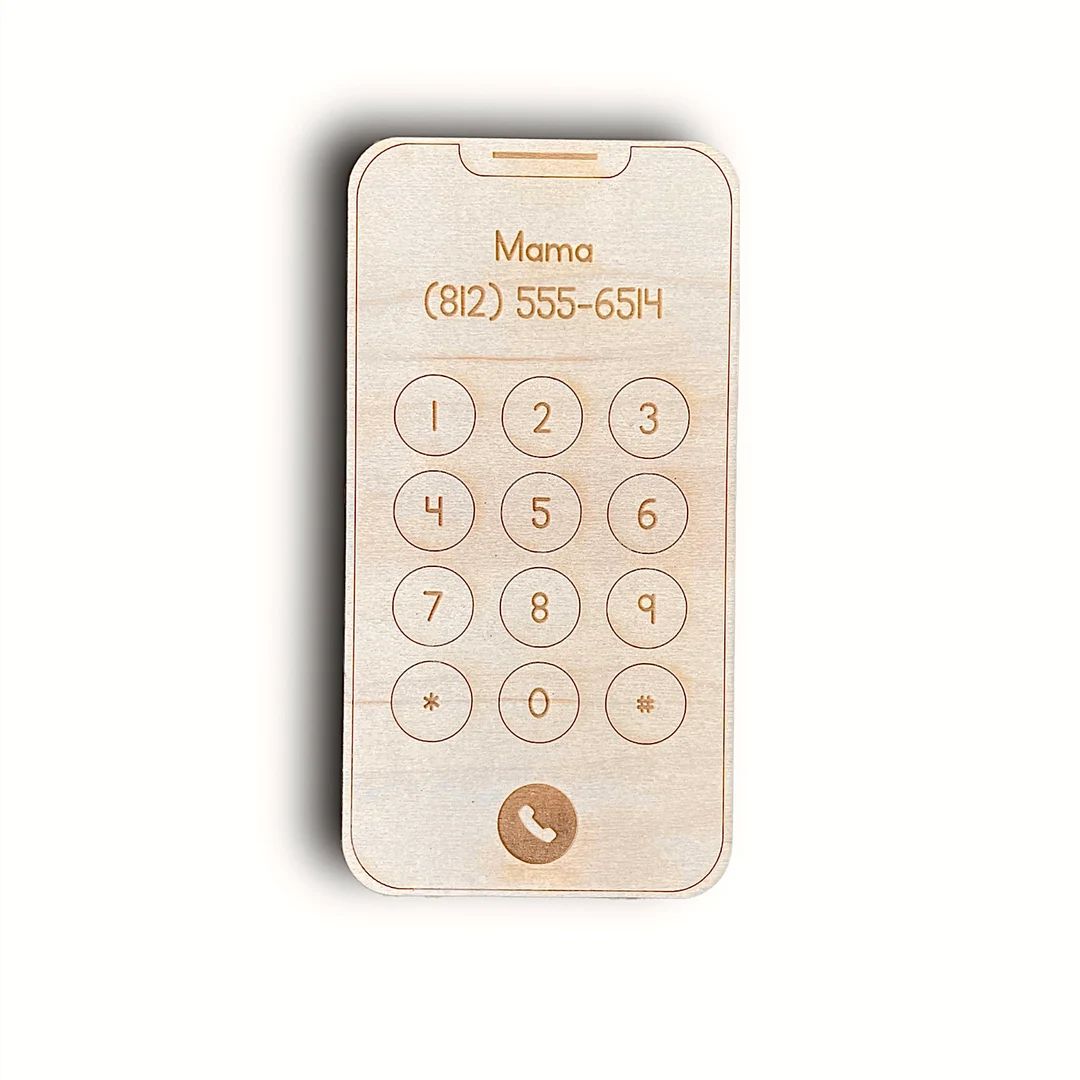 Personalized Toy Phone. Montesorri. Pretend Play. Custom Montessori Phone Toy. Non-Toxic. Earth F... | Etsy (US)