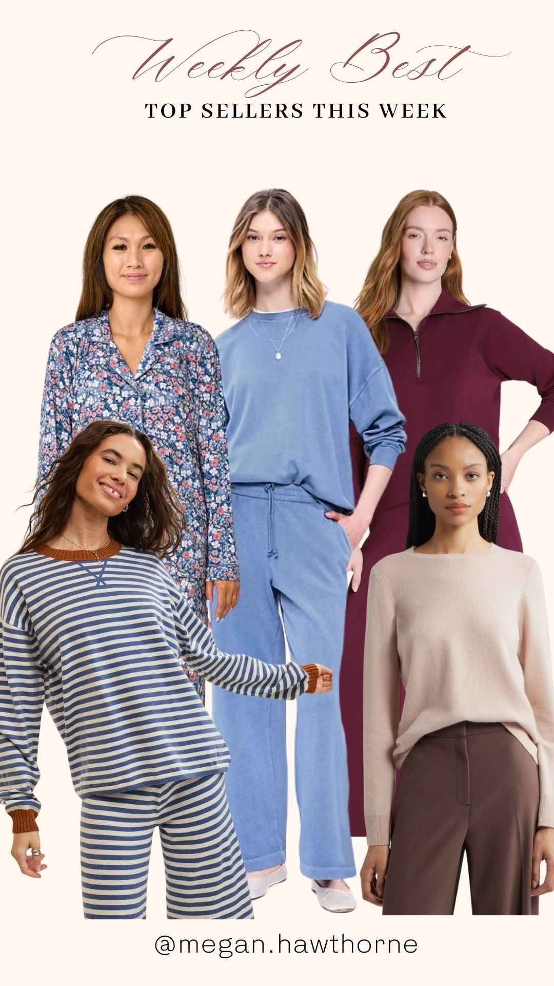My followers most loved items this week! These cozy pajamas from little sleepies, the most chic and comfy, travel set, trendy striped lounge set and a super soft cashmere sweater that is still available in some sizes! 

#LTKootd #LTKMidsize #LTKFindsUnder100