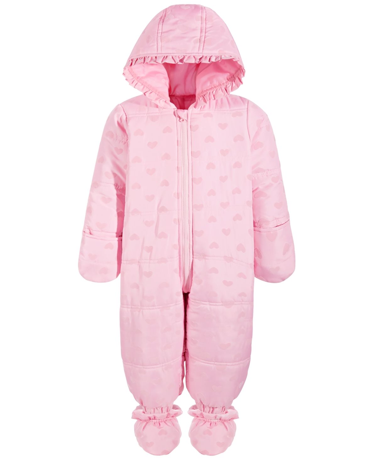 First Impressions Baby Girls Flocked Heart Snowsuit, Created for Macy's | Macys (US)