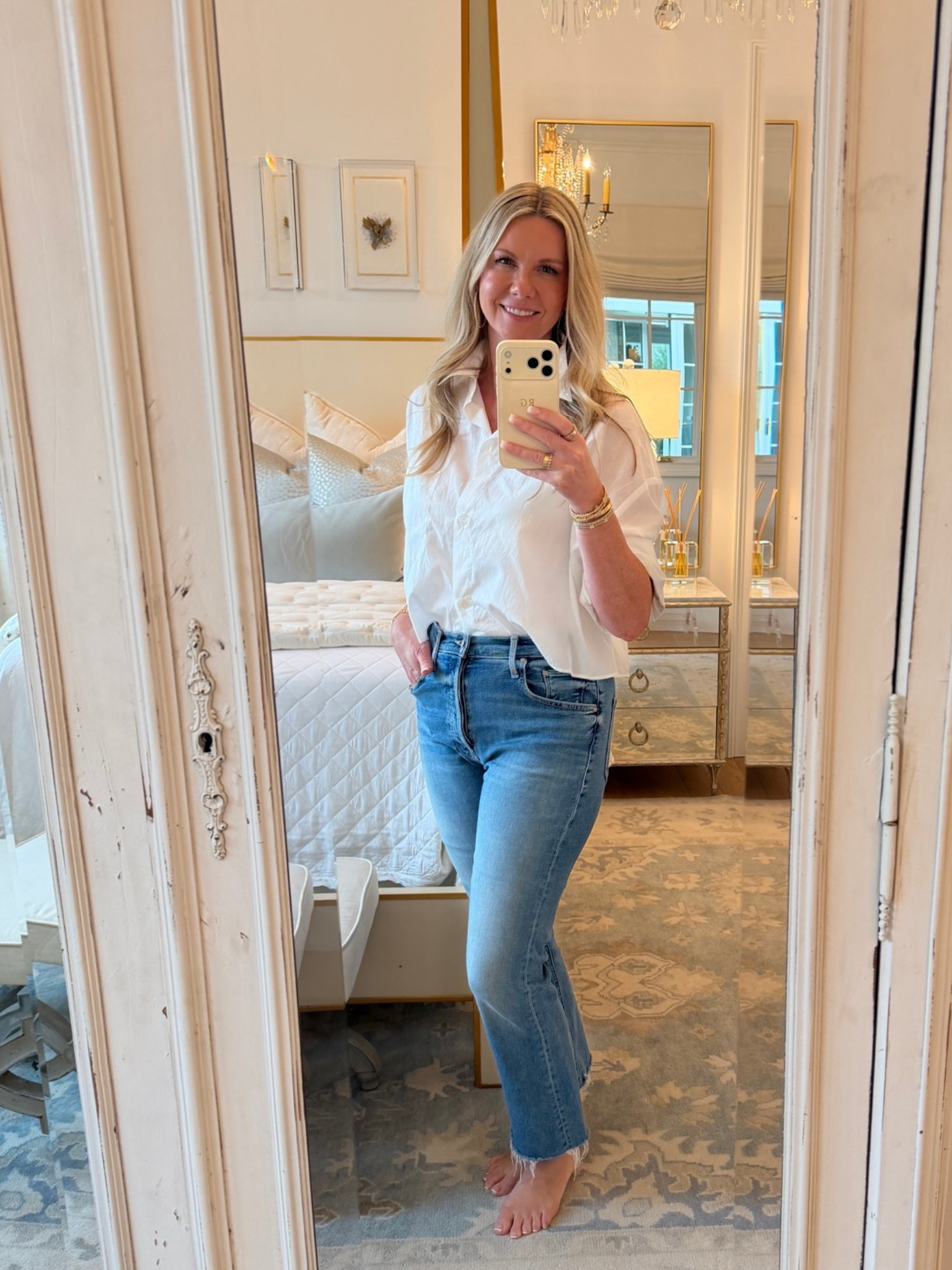 My favorite fall staples for your closet. These jeans are so comfy and flattering. The best white top I’ve had for years.

#LTKOver40 #LTKootd