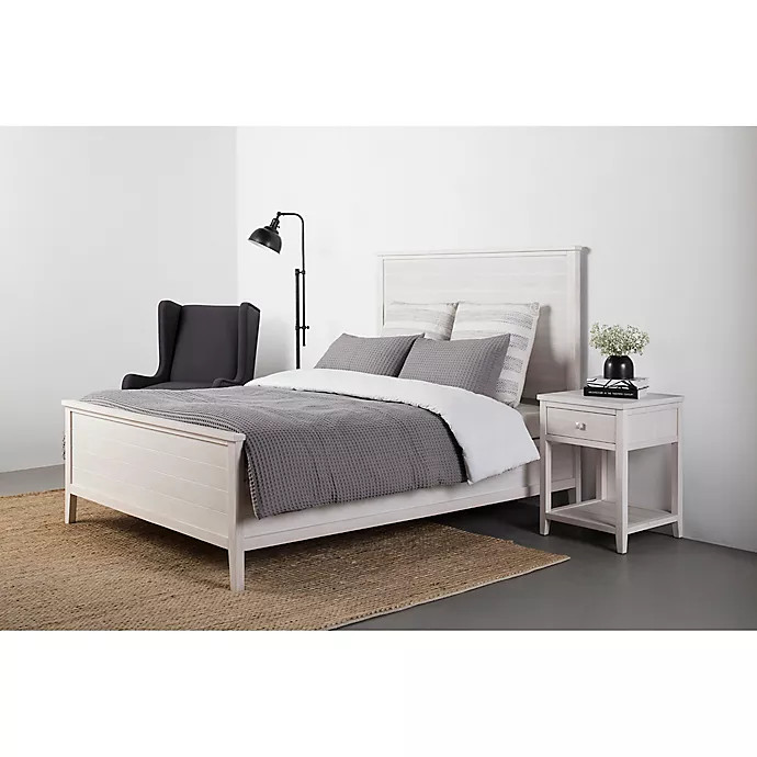 Bee & Willow™ Home Wood Slat Bed in White Wash | Bed Bath & Beyond