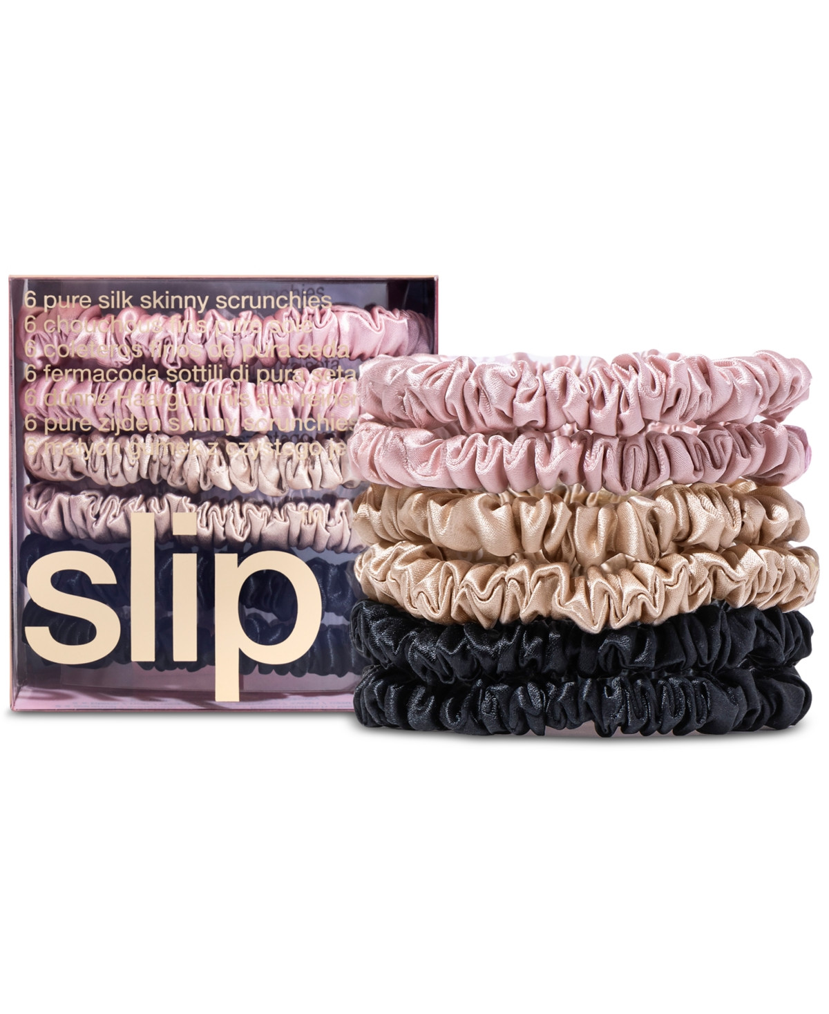 Slip 6-Pc. Pure Silk Skinny Scrunchies Set - Multi | Macy's