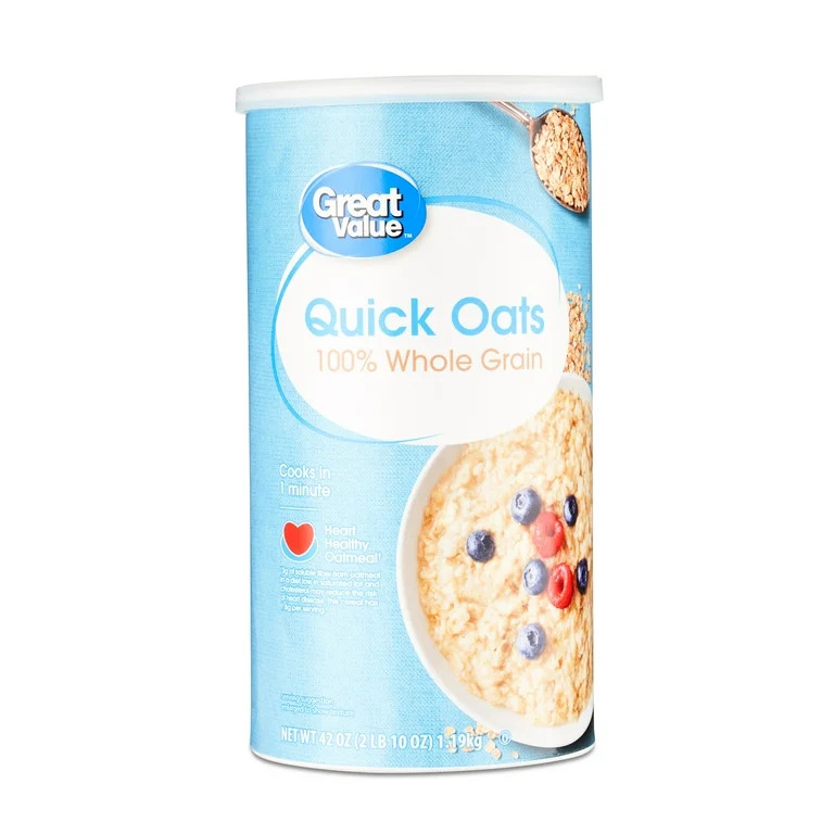 Great Value Instant Whole Grain Quick Rolled Oats, 42 oz | Walmart (US)