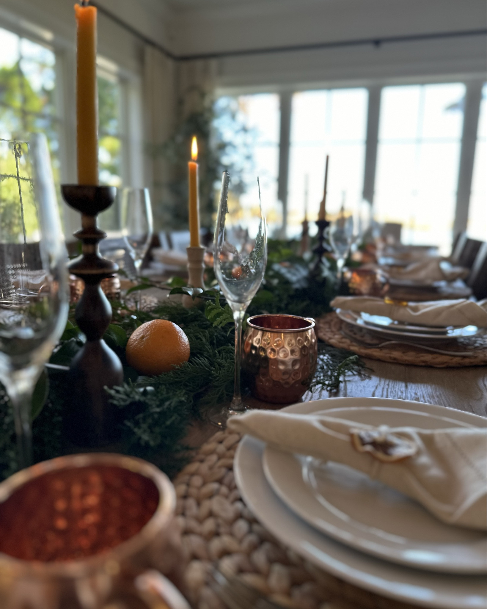 I love a good tablescape and nothing beats a Thanksgiving meal! We used our simple white everyday plates and dressed them up with some greenery from the yard and cozy candles! Shop the look here! 🦃🍊
 
#cozyandcollected #fall #happythanksgiving #simplybeautiful #november #collectedco #holidayprep #thanksgivingtable #grateful

#LTKSeasonal #LTKHome #LTKHoliday