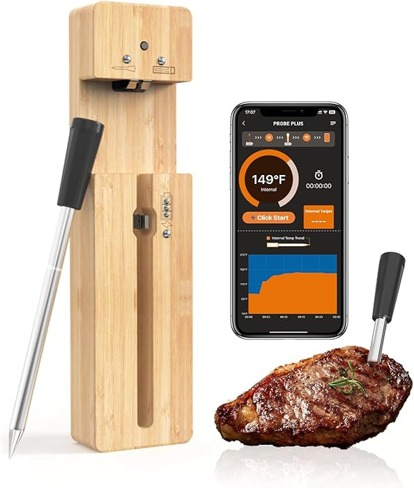 Bluetooth Wireless Meat Thermometer with Smart APP, Long Range & Fast Charge, Digital Food Thermo... | Amazon (US)