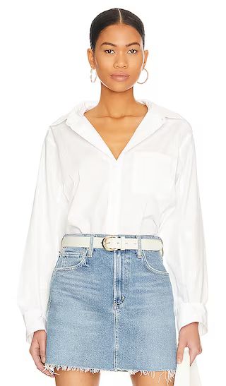 Kayla Shrunken Shirt in Optic White | Revolve Clothing (Global)