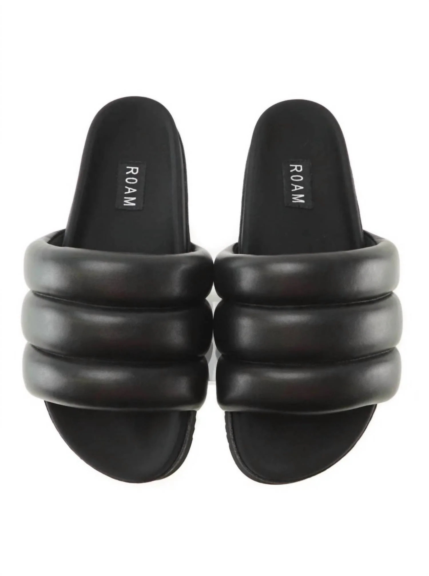 Women Puffy Slides In Black | Shop Simon
