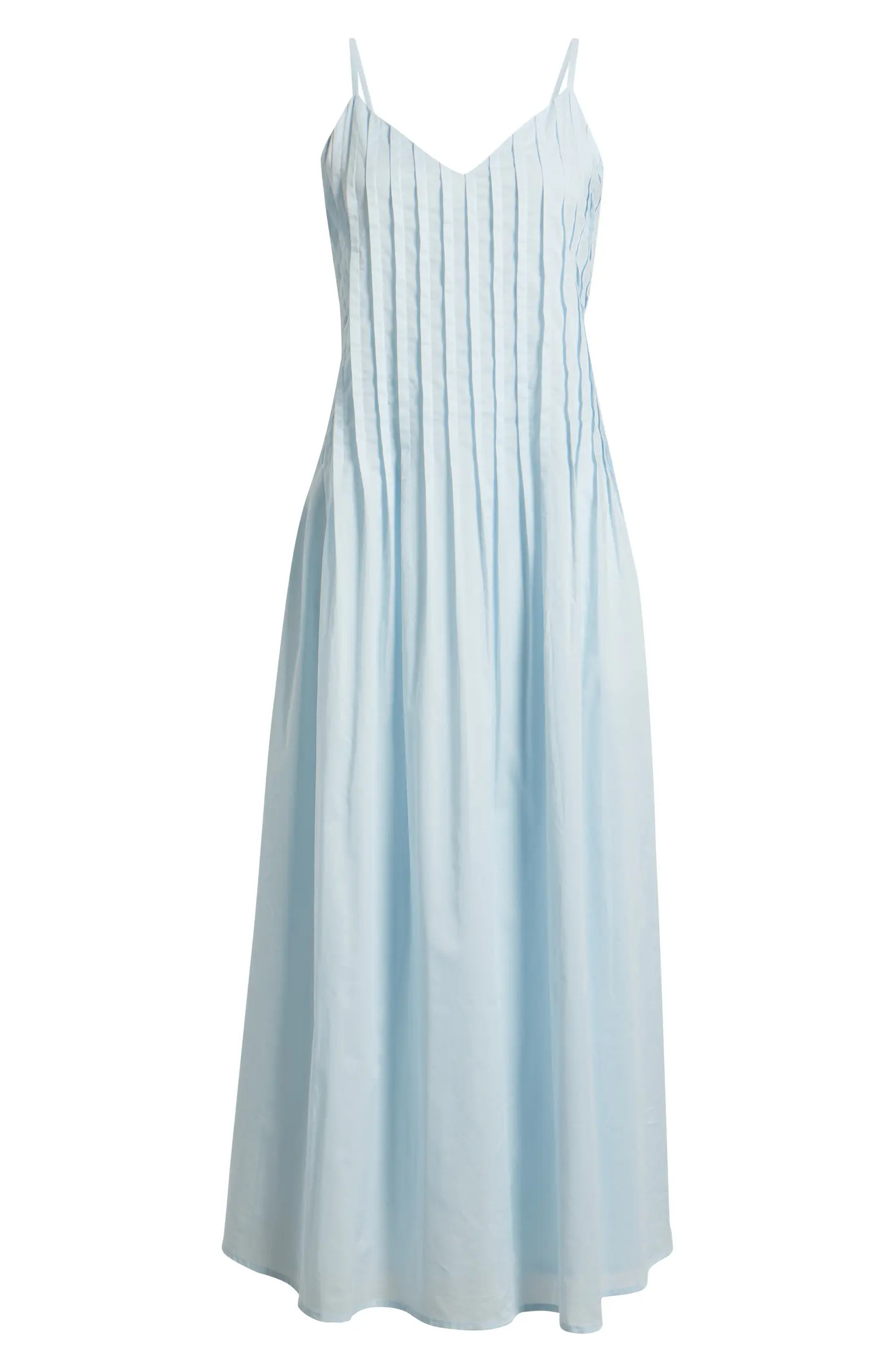 Cami Pintuck Cotton Midi Dress | Nordstrom