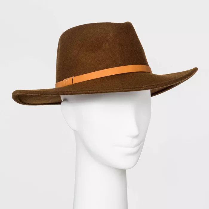Women's Felt Wide Brim Fedora Hat - Universal Thread™ Brown | Target