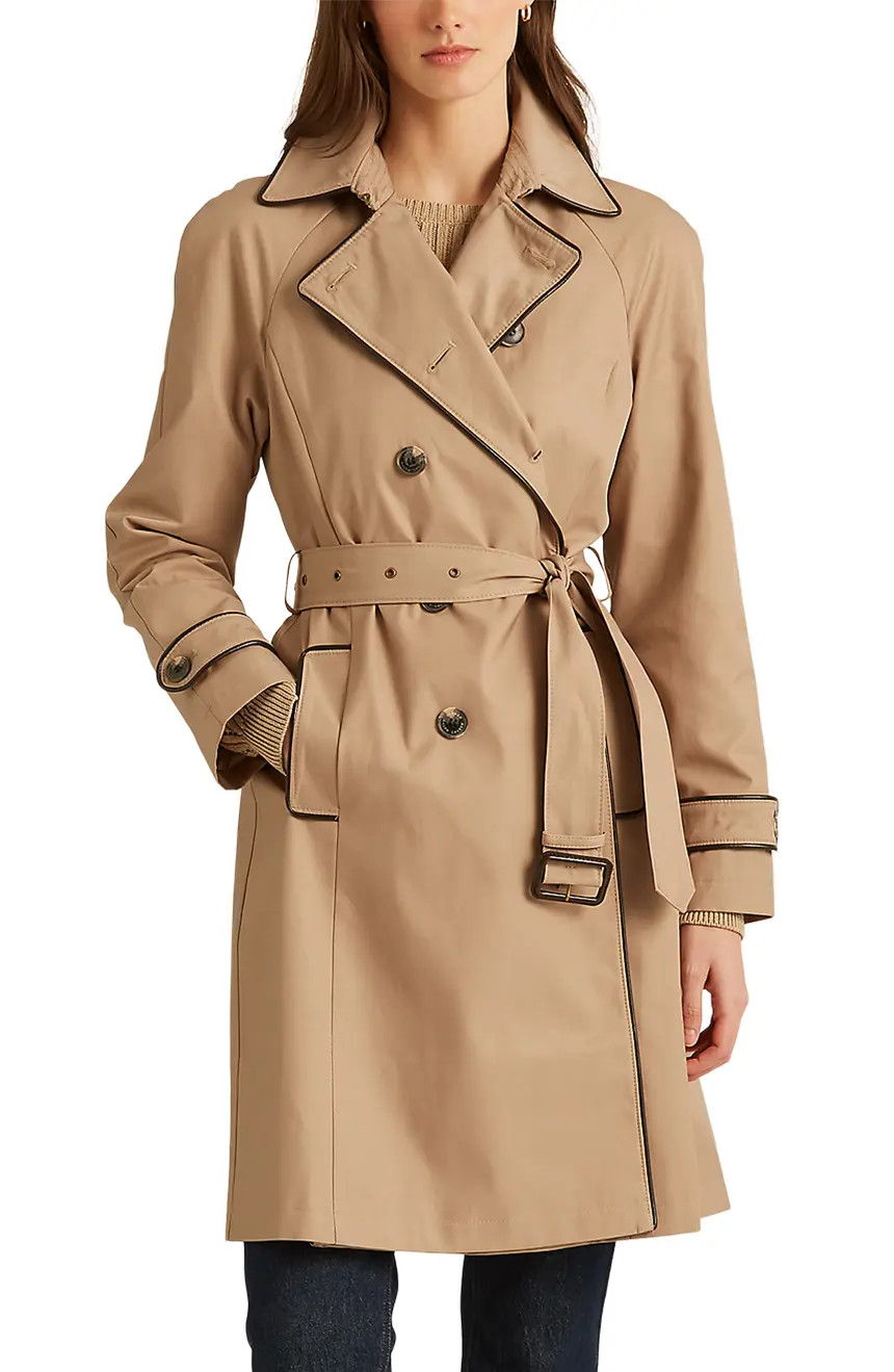Lauren Ralph Lauren Belted Double Breasted Trench Coat | Nordstrom | Nordstrom