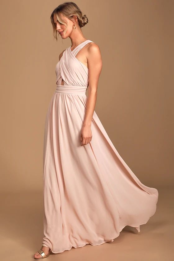 Divine Inspiration Blush Halter Maxi Dress | Lulus (US)