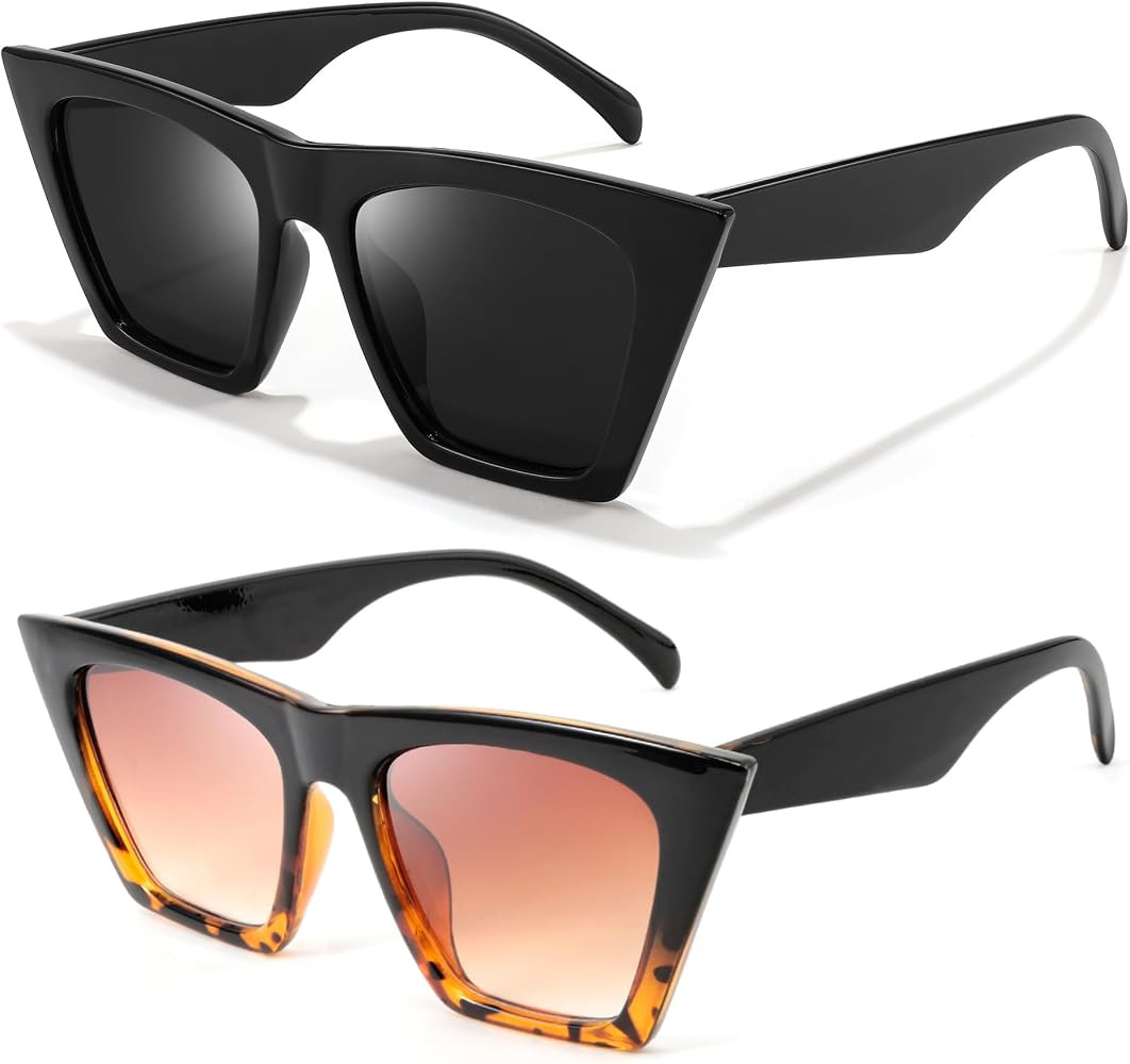 FEISEDY Vintage Square Cat Eye Sunglasses Women Trendy Cateye Sunglasses B2473 | Amazon (US)