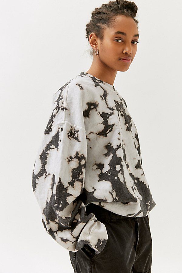 Urban Renewal Recycled Monochrome Tie-Dye Crew Neck Sweatshirt - Black at Urban Outfitters | Urban Outfitters (US and RoW)