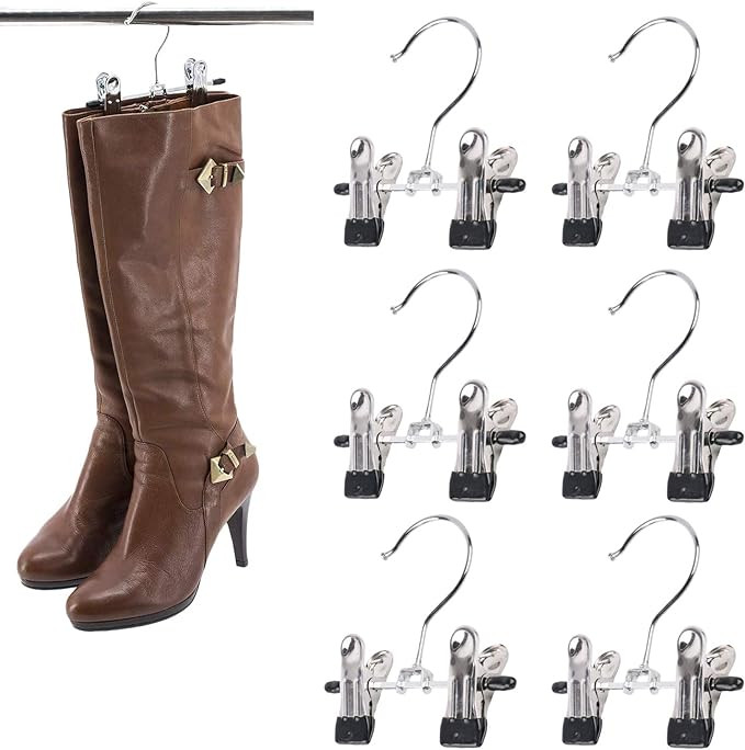 SUNTRADE Double Adjustable Clips Boots Hangers,Space Saving Boots Socks Bags Hanging Clips Boot H... | Amazon (US)