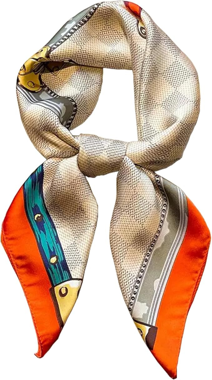 27.5 Inch Silk Feeling Scarf for Women Square Satin Head Scarf Hair Wrap Bandana | Amazon (US)