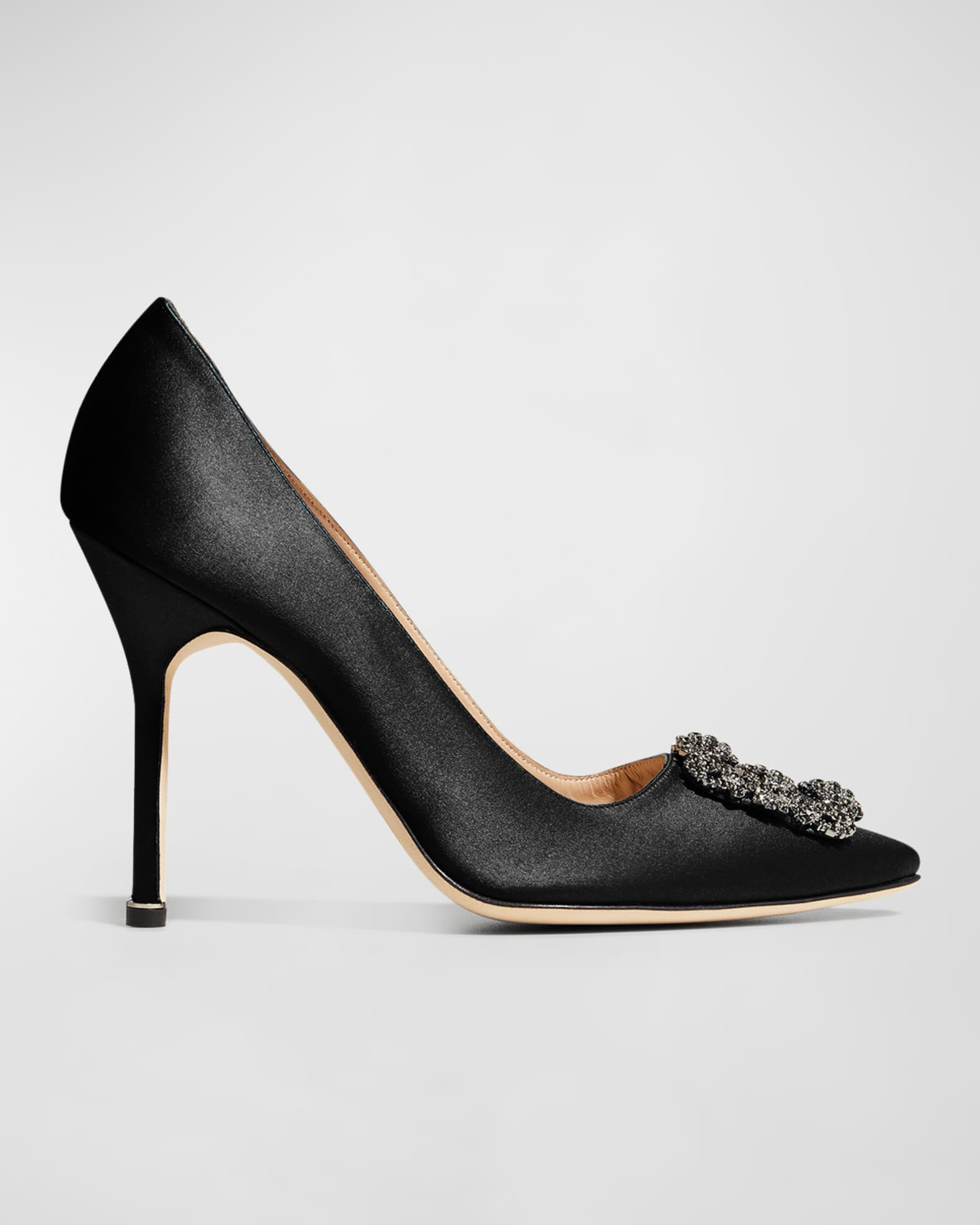 Manolo Blahnik Hangisi 105mm Satin High-Heel Pumps | Neiman Marcus