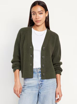 Shaker-Stitch Cardigan Sweater | Old Navy (US)