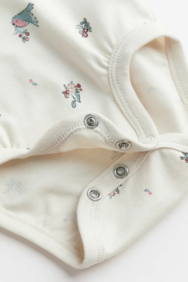 2-piece Cotton Jersey Set - White/lingonberries - Kids | H&M US | H&M (US + CA)