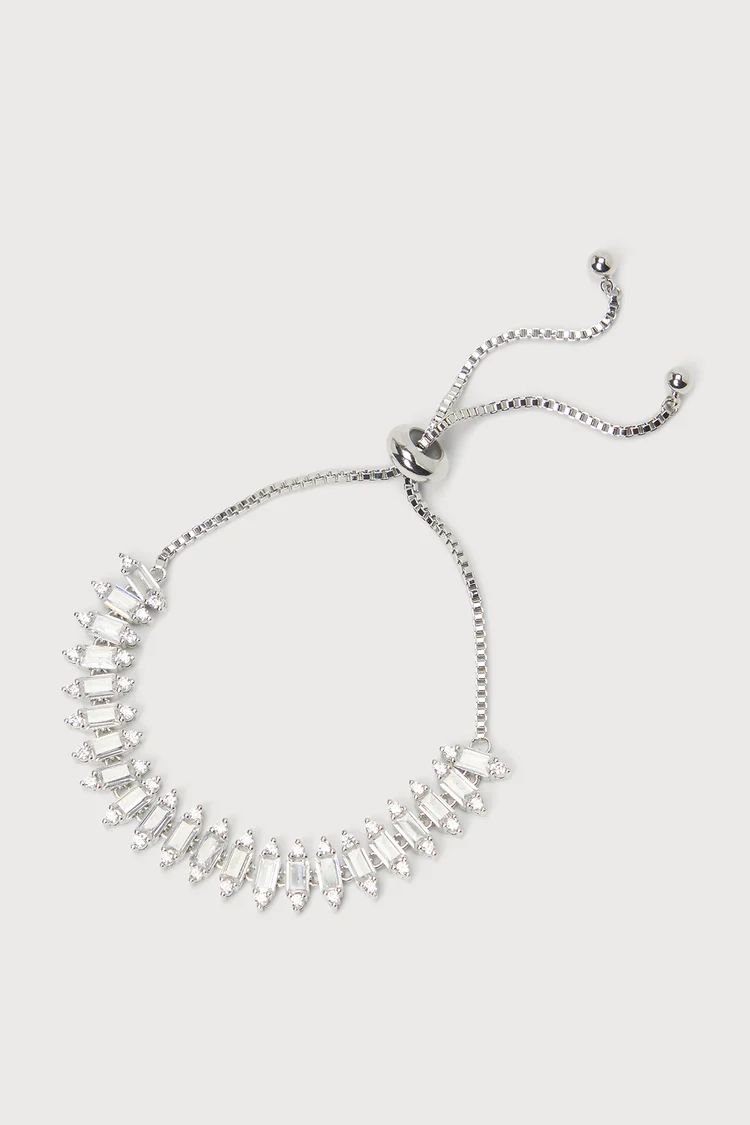 Exceptional Shine Silver Adjustable Cubic Zirconia Bracelet | Lulus (US)
