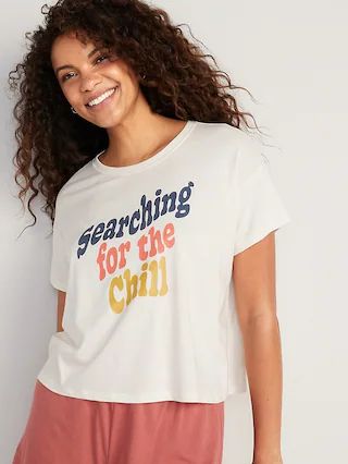 Sunday Sleep Cropped Lounge T-Shirt for Women | Old Navy (US)