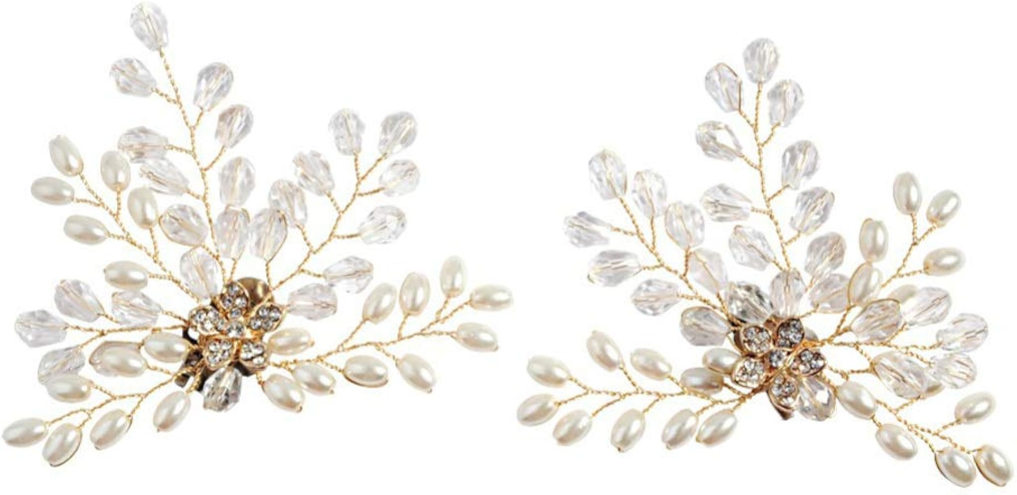 Holibanna 1 Pair Pearl Shoe Clips Rhinestone Crystal Bridal Shoe Buckles Decorative Flower Shoe C... | Amazon (US)