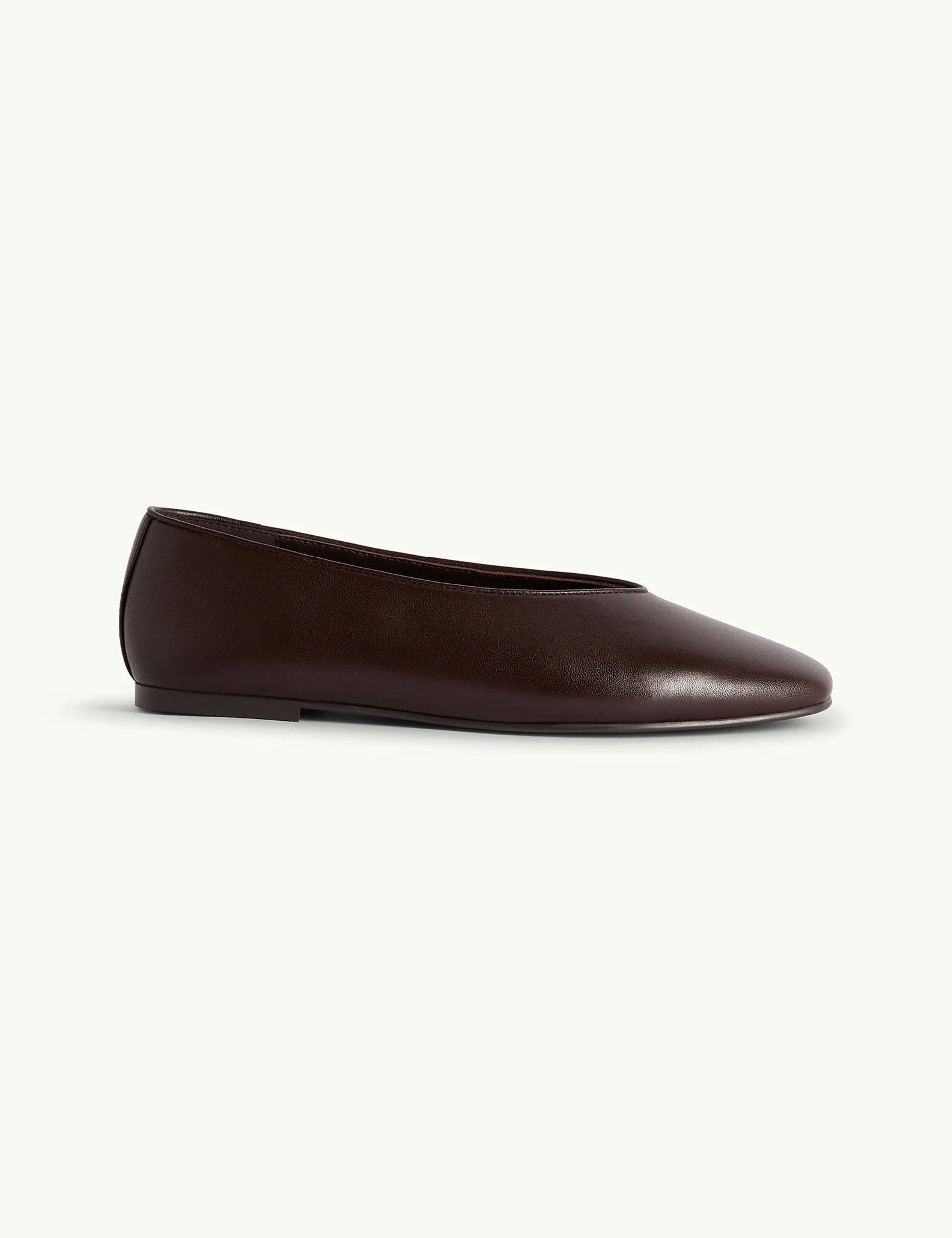 Brown Leather High Vamp Ballet Flats | Nobody's Child