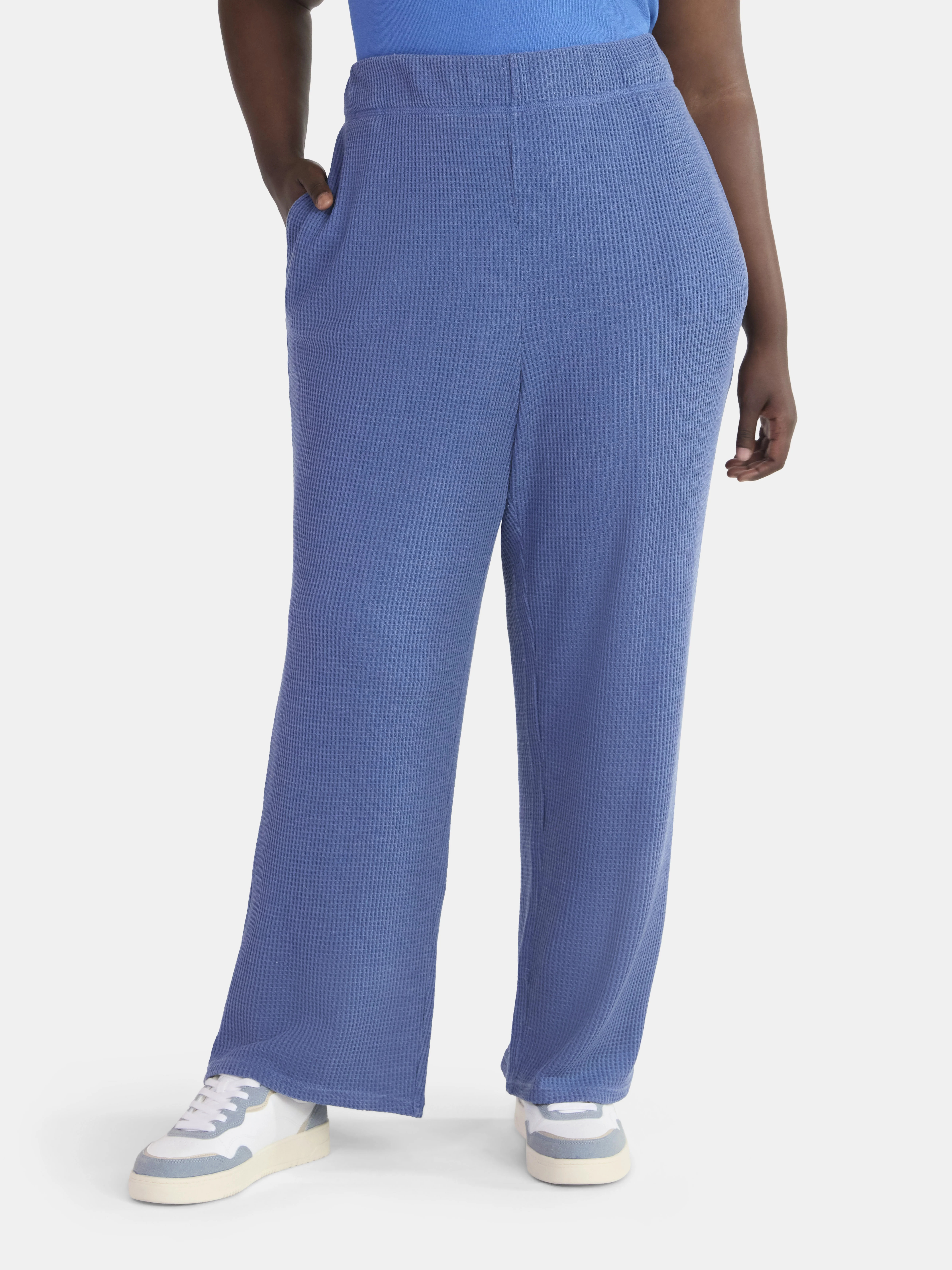 Terra & Sky Women's Plus Waffle Knit Pants, Sizes 0X-4X | Walmart (US)